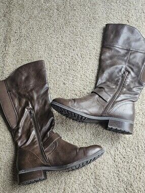 Andrew Geller Size 10M Brown Mid Calf Riding Boots